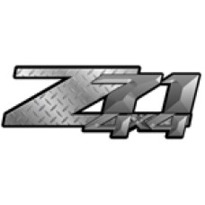 Charcoal Diamond Plate 4x4 Bedside Chevy Z71 Decals for Colorado, Siverado or Sierra GMC Truck #9702