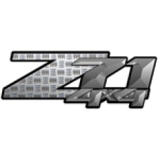 Charcoal Industrial Diamond Plate 4x4 Bedside Chevy Z71 Decals for Colorado, Siverado or Sierra GMC Truck #9703