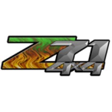 Green Flame 4x4 Bedside Chevy Z71 Decals for Colorado, Siverado or Sierra GMC Truck #9502