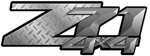 Charcoal Diamond Plate 4x4 Bedside Chevy Z71 Decals for Colorado, Siverado or Sierra GMC Truck #9702
