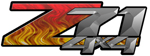 Red Flame 4x4 Bedside Chevy Z71 Decals for Colorado, Siverado or Sierra GMC Truck #9505