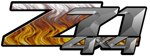 White Flame 4x4 Bedside Chevy Z71 Decals for Colorado, Siverado or Sierra GMC Truck #9507